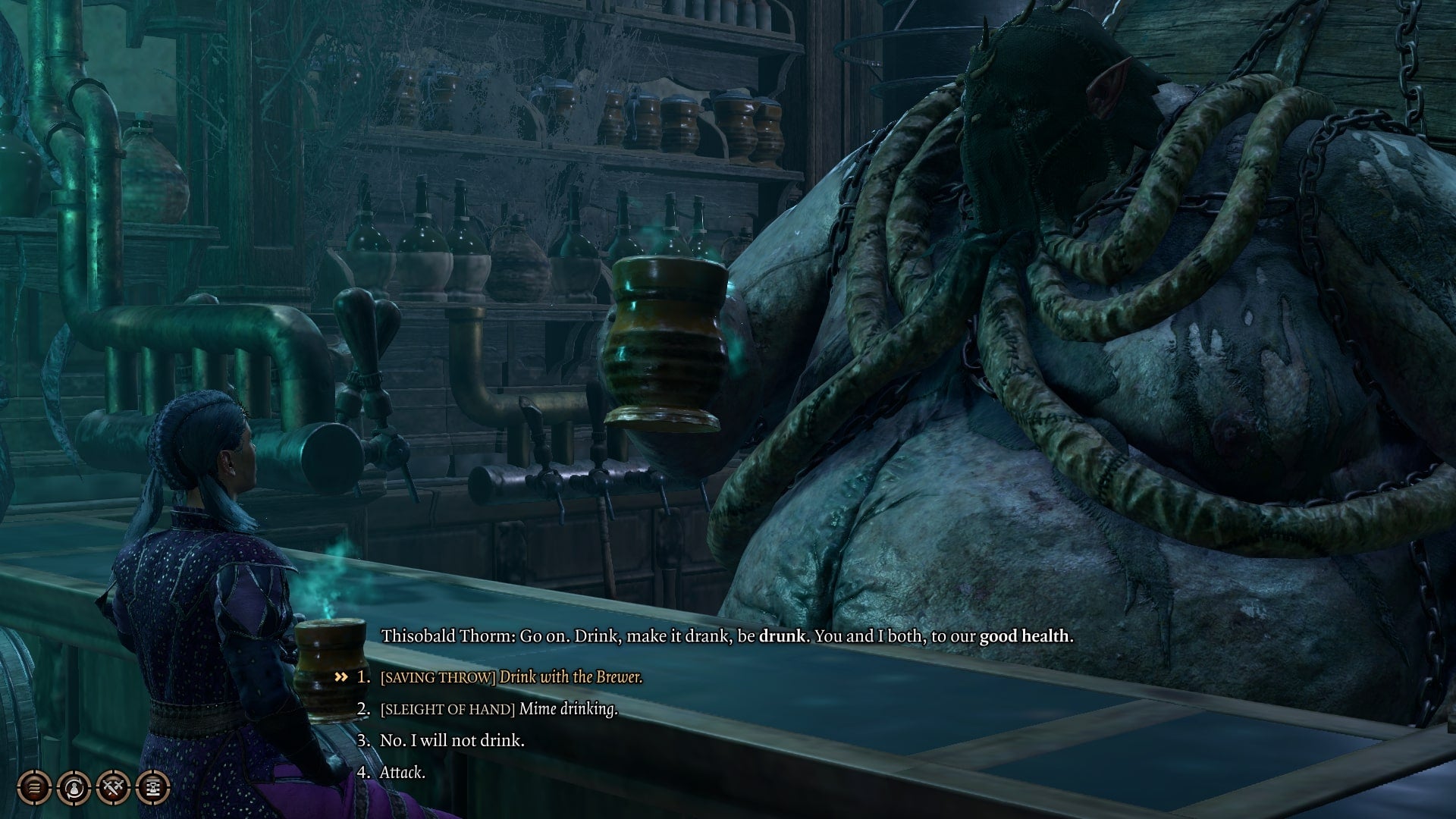 The player drinks with Thisobold Thorm in The Waning Moon in Baldur&rsquo;s Gate 3
