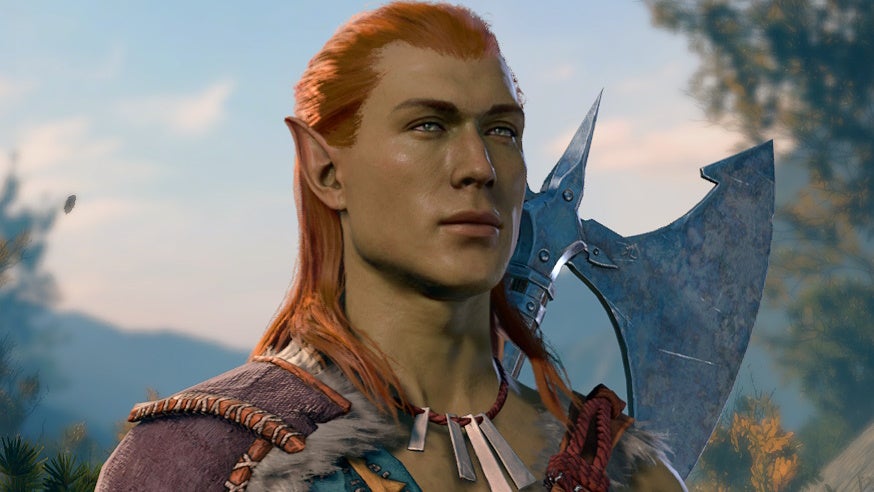 Close up of male body shaped Wood Elf.