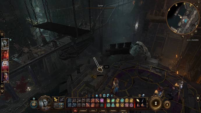 Cursor on a lever with another lever not highlighted beside it.