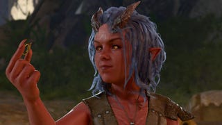 Baldur's Gate 3 image showing a young Tiefling holding a small ring.