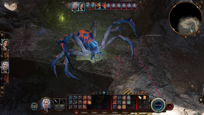 The player battles with the Phase Spider Matriarch in the Whispering Depths in Baldur's Gate 3