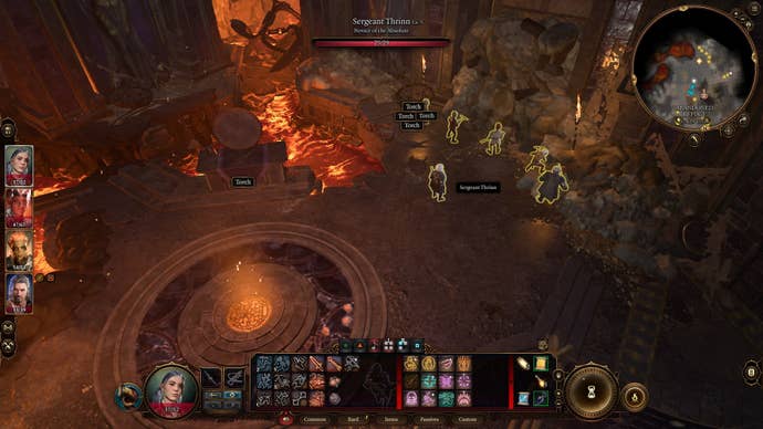 The camera hovers over Thrinn's location in the Baldur's Gate 3