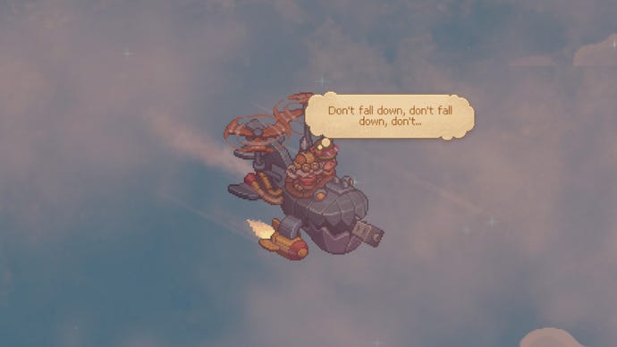 Yordles ride a makeshift plane between islands in Bandle Tale.