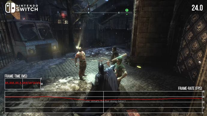 arkham city switch screenshot showing performance