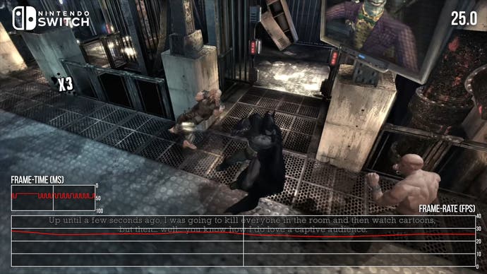 arkham city switch screenshot showing performance