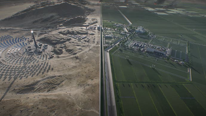 State of the Game Battlefield 2042 - a birdseye view of two halves of a map