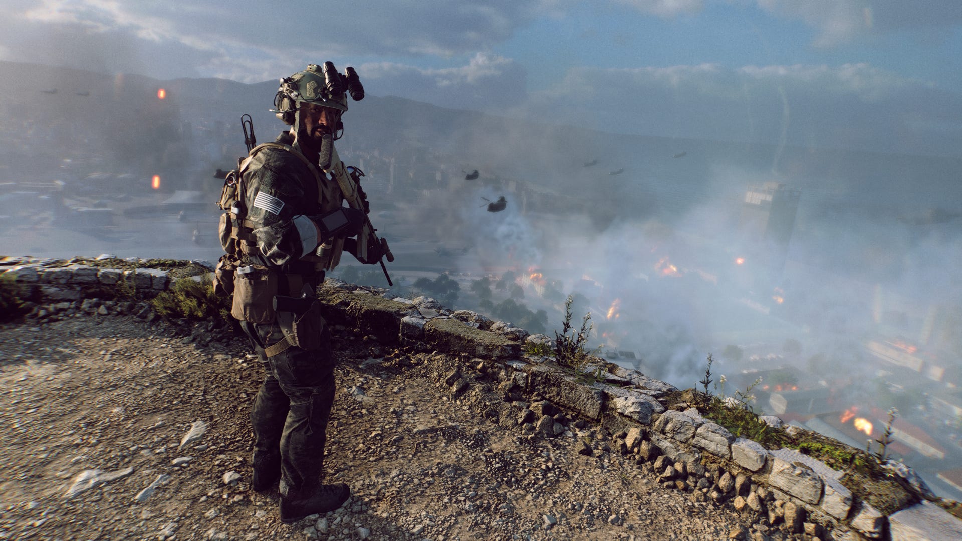 The player's commanding serviceman smiles arsenic they basal atop the Rock of Gibraltar.