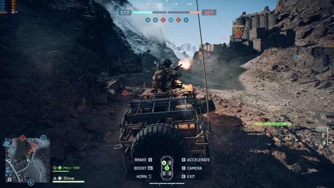 Mounting a two-man 4x4 onslaught connected a seizure point, successful Battlefield 6 multiplayer.