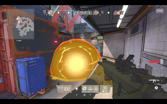 The swarm ability in Specter Divide shows a large golden orb