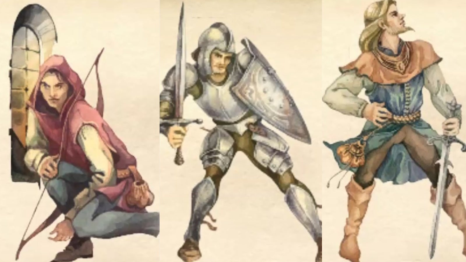 The Archer, Warrior, and Bard class in Oblivion.
