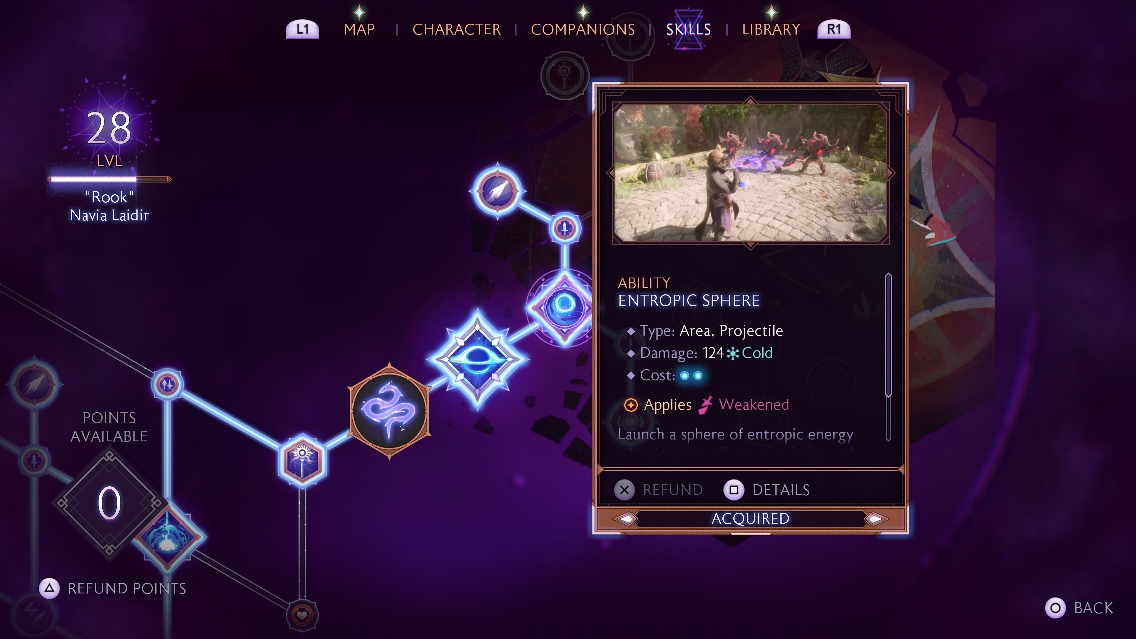Skill Tree showing an ability selection in Dragon Age The Veilguard.