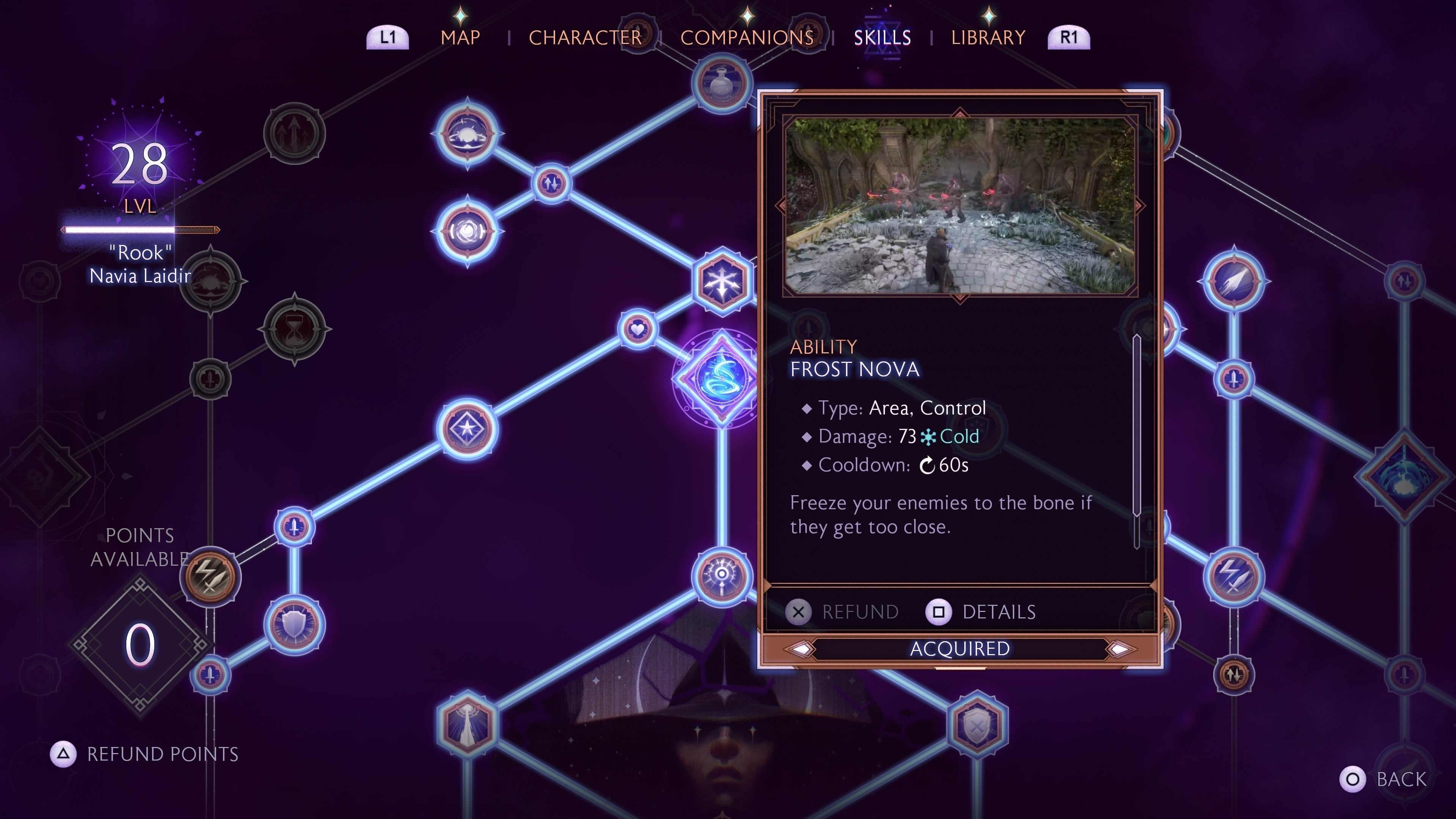 Skill Tree showing an ability selection in Dragon Age The Veilguard.