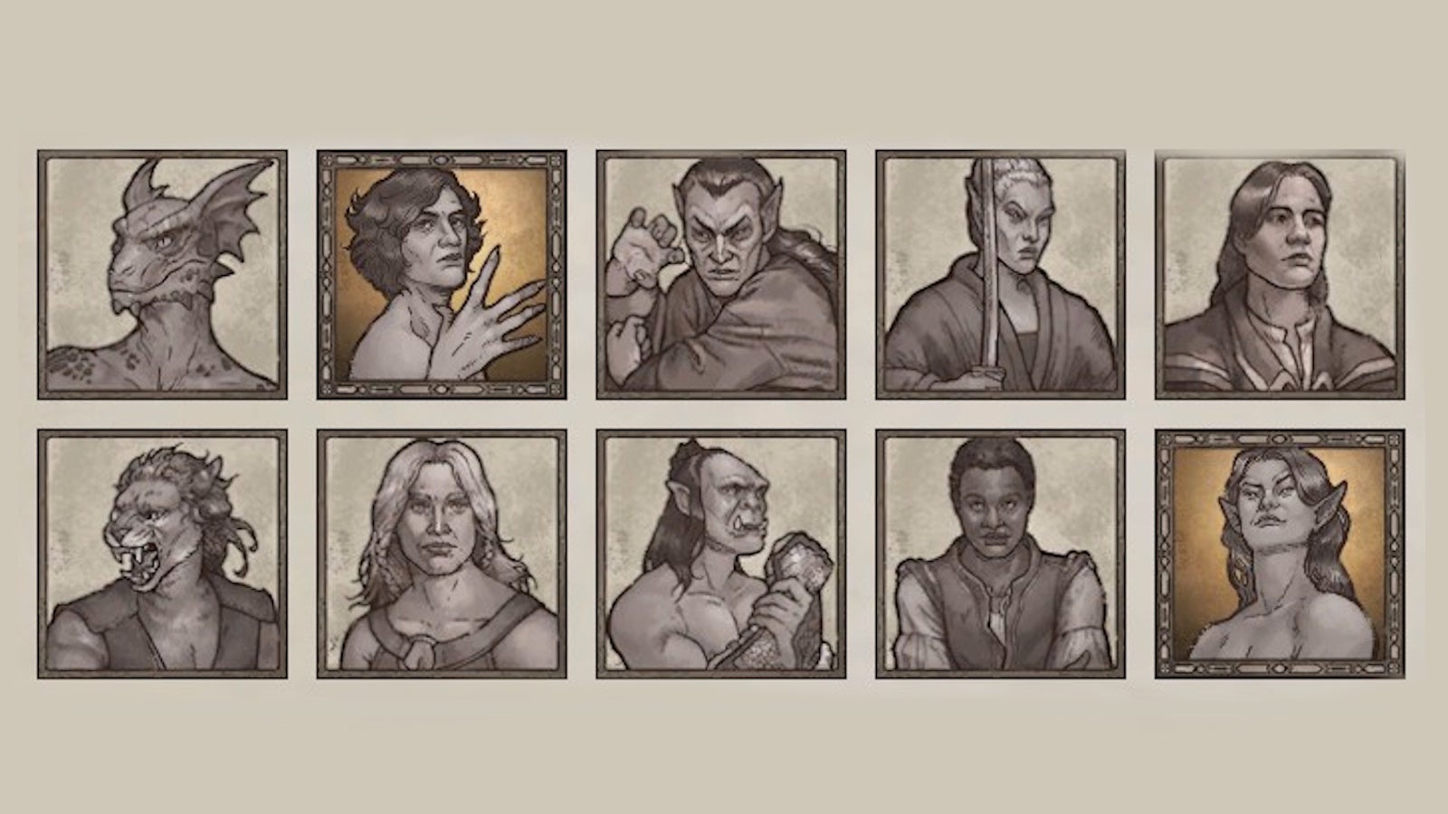 Stylised artwork of all Races in Oblivion Remastered.