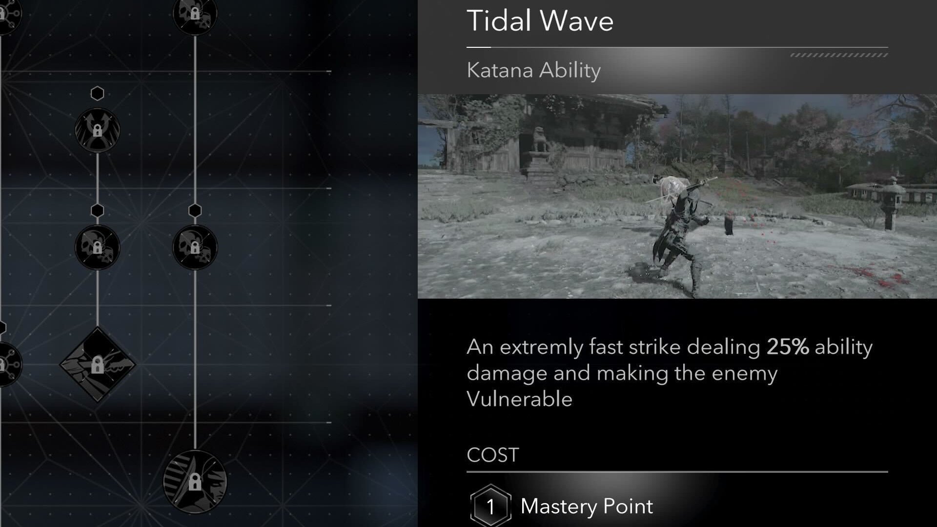 The Tidal Wave Skill description in Assassin&rsquo;s Creed Shadows.