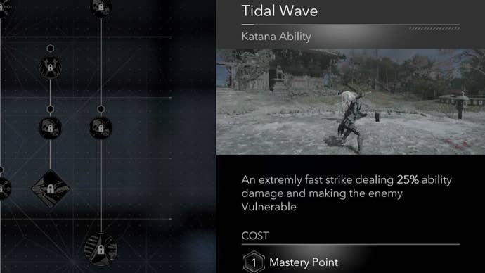 The Tidal Wave Skill description in Assassin’s Creed Shadows.