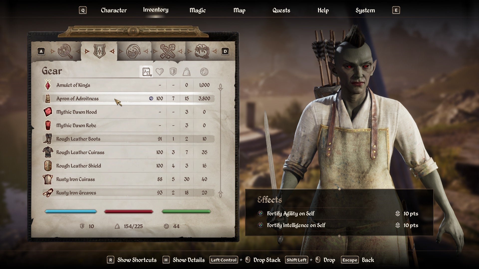 Apron of Adroitness armor in Oblivion Remastered.