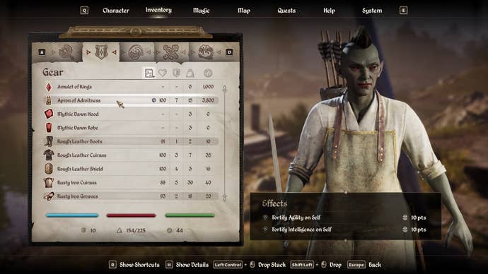 Apron of Adroitness armor in Oblivion Remastered.