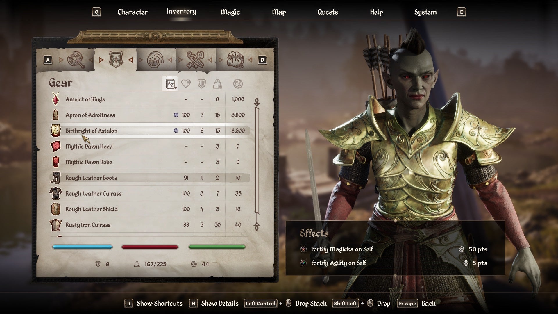 Birthright of Astalon armor in Oblivion Remastered.