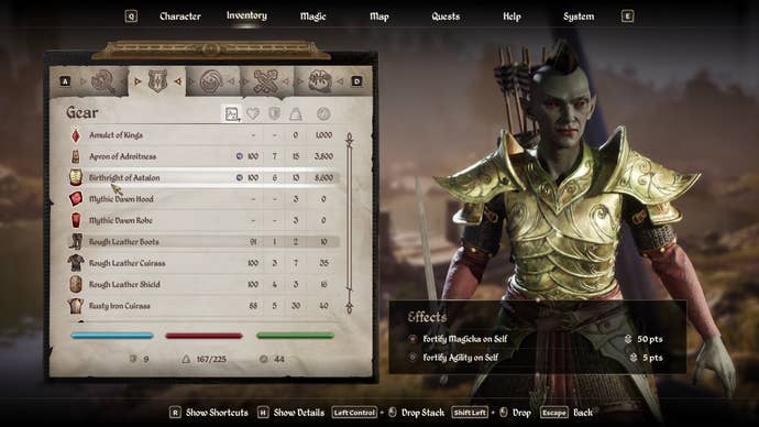 Birthright of Astalon armor in Oblivion Remastered.