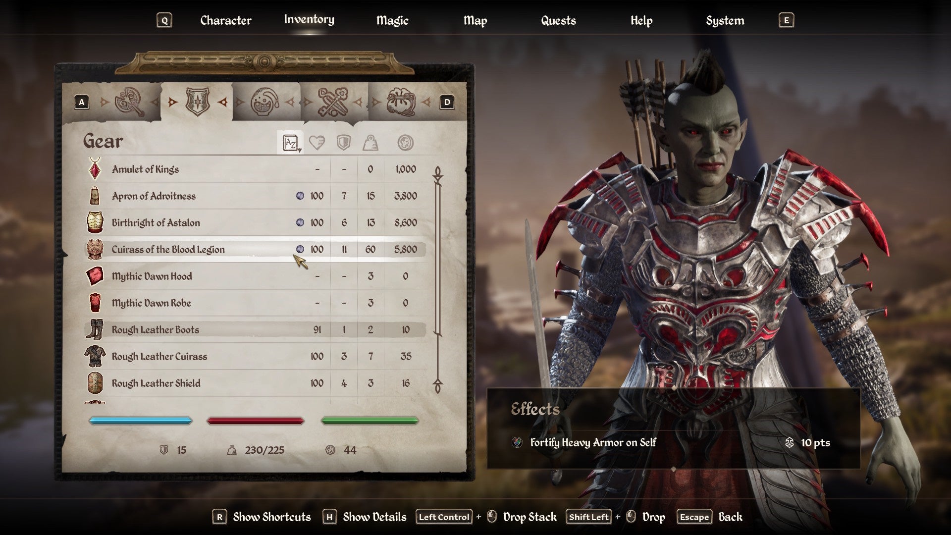 Cuirass of the Blood armor in Oblivion Remastered.