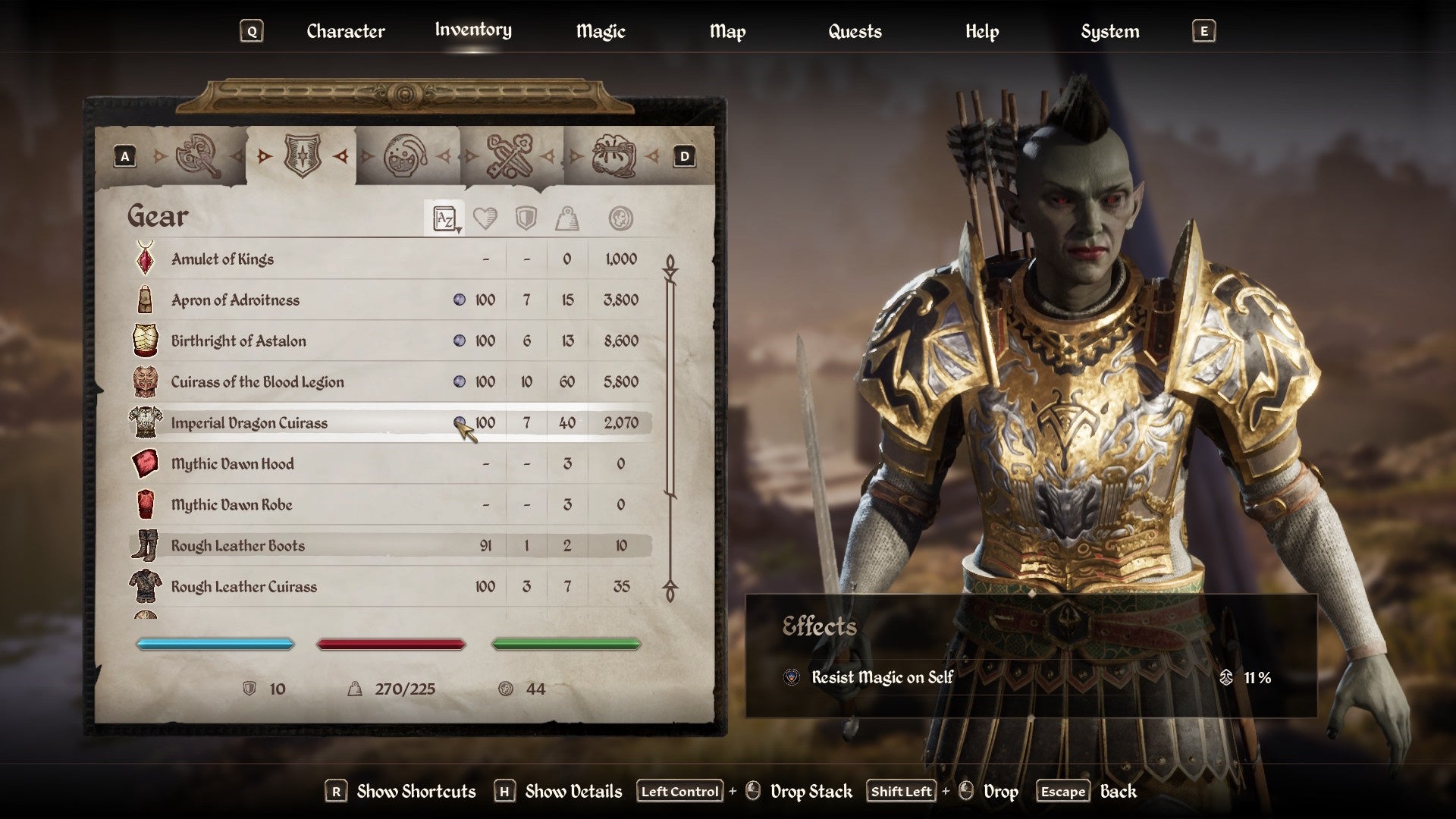 Imerial Dragon armor in Oblivion Remastered.