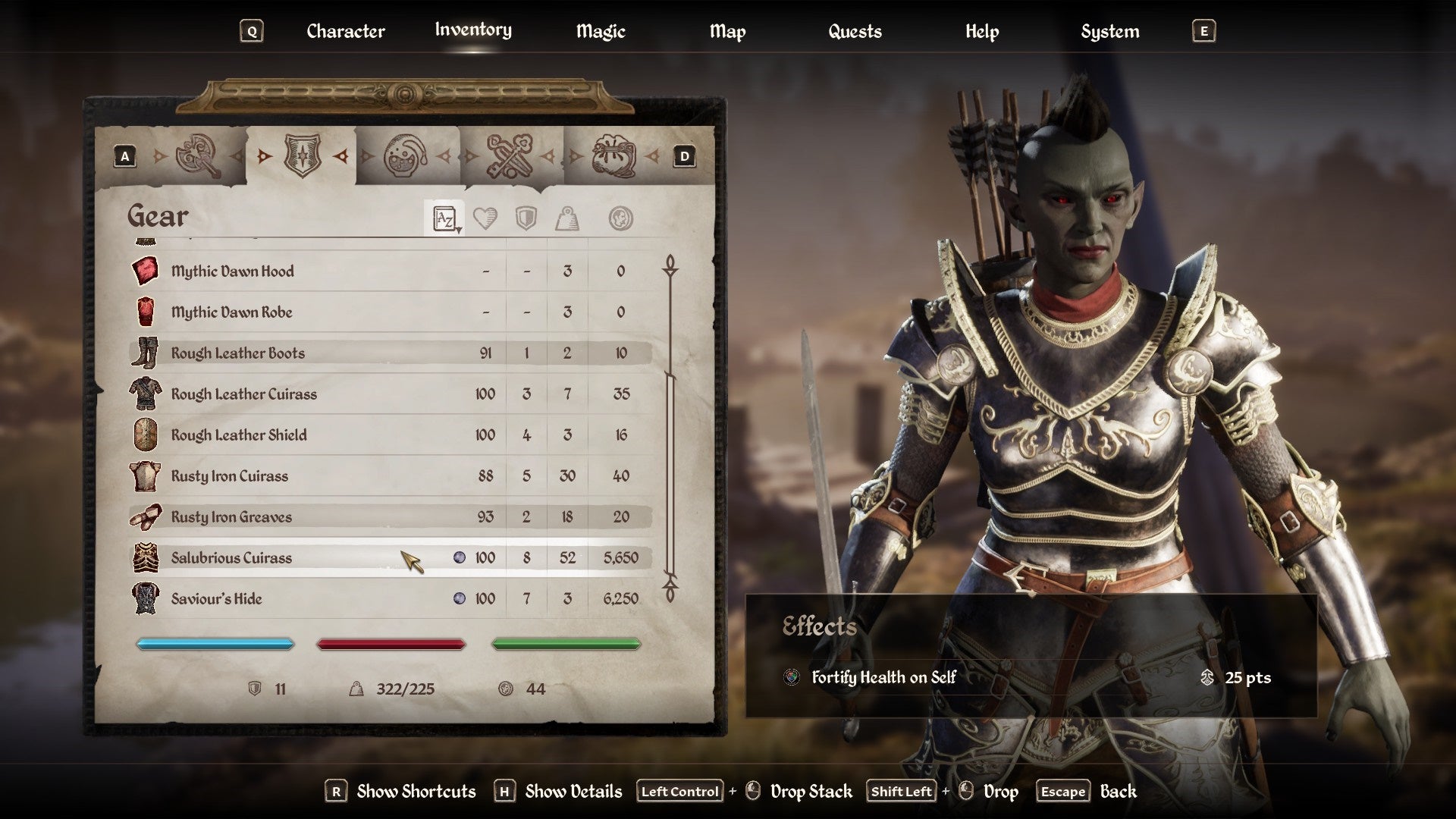 Salubrious armor in Oblivion Remastered.