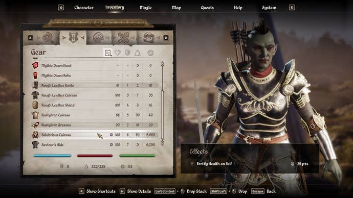 Salubrious armor in Oblivion Remastered.