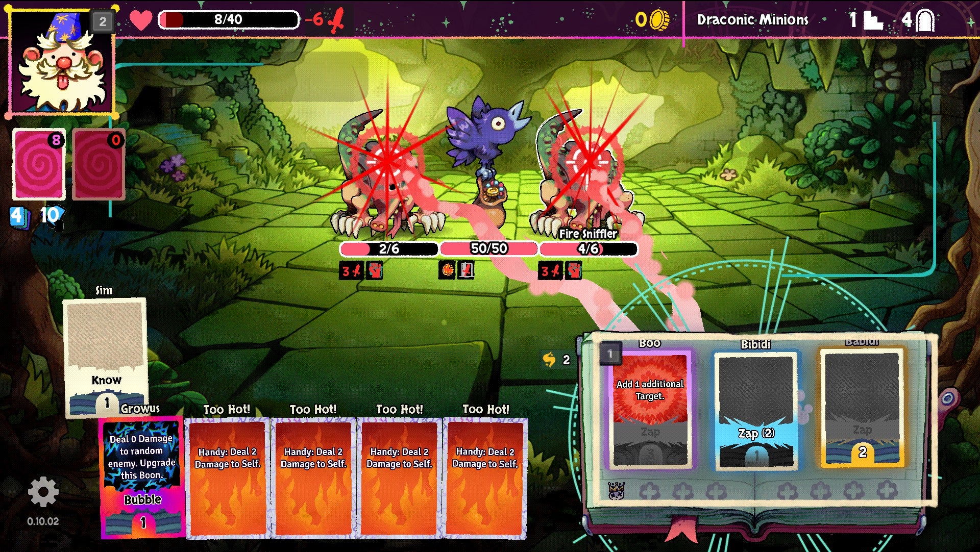Bibidi Bibidi screenshot showing you zapping enemies in cartoon style against a green background