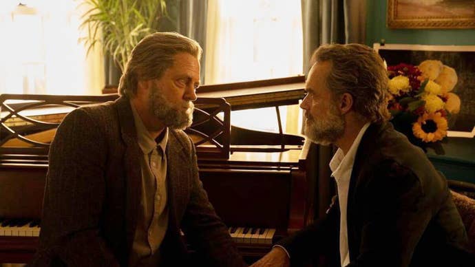 Bill and Frank sit by the piano in HBO’s The Last of Us adaptation