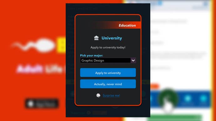 The player looks at getting a Graphic Design degree in Bitlife