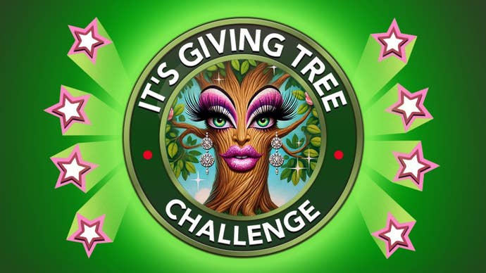 A tree is shown inside of an emblem labelled ‘It’s Giving Tree’ in Bitlife artwork