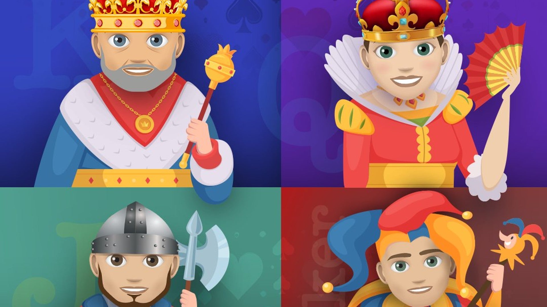 A king, queen, knight, and jester can be seen in Bitlife artwork