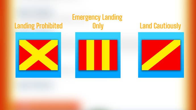 Three different Landing Signals featured in Bitlife’s Pilot Test are shown and labelled