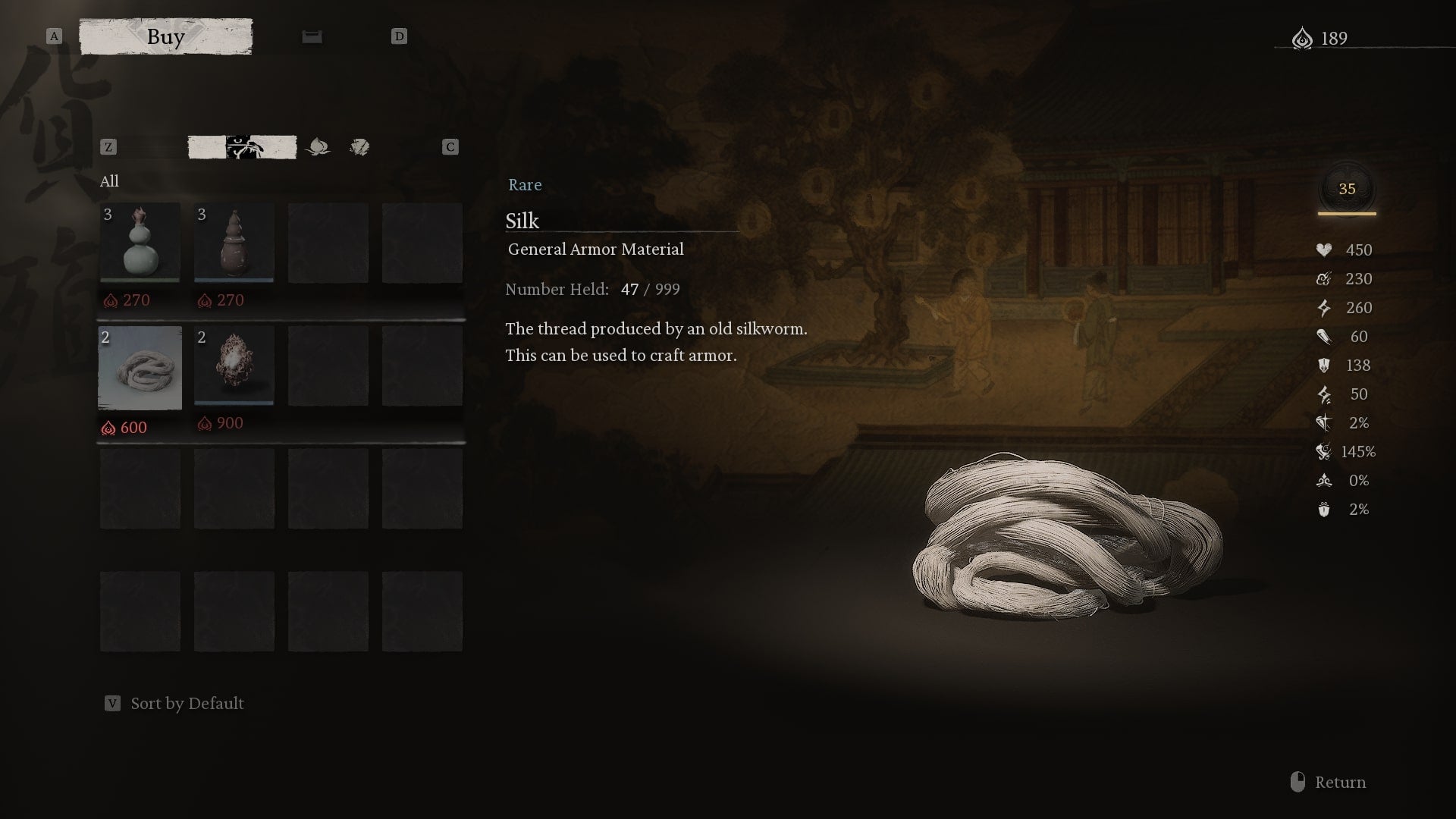 The player looks at purchasing Silk from the Secret Ancient Guanyin Temple in Black Myth Wukong - 3