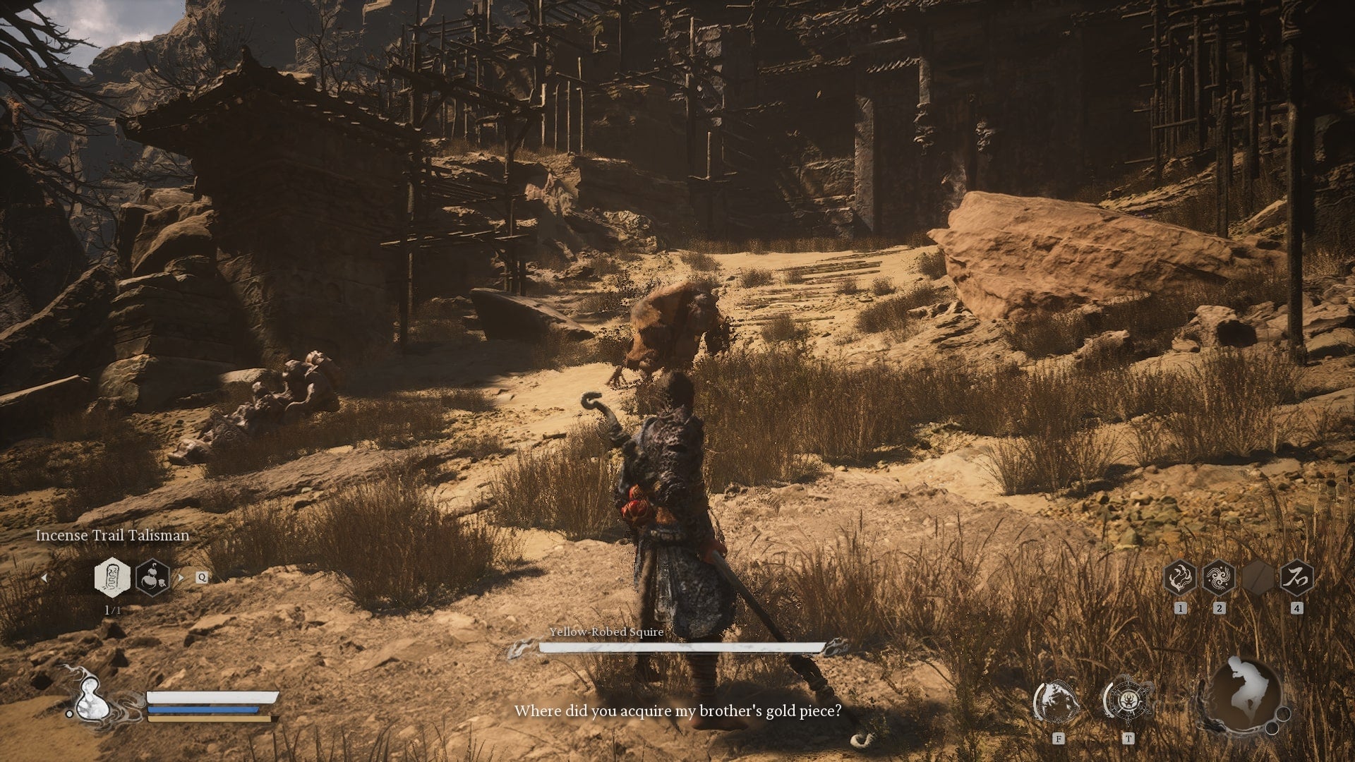 The player approaches the Yellow Robed Squire in Black Myth Wukong - 6