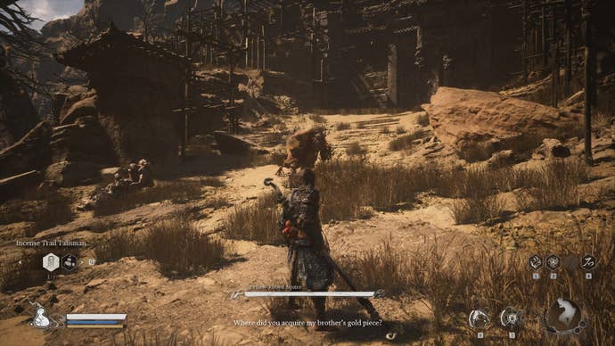 The player approaches the Yellow Robed Squire in Black Myth Wukong
