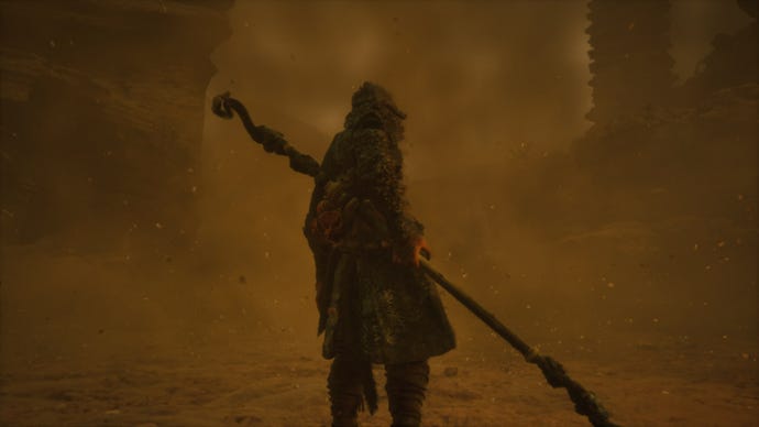 The player enters a room full of whirling sand with poor visibility in Black Myth Wukong