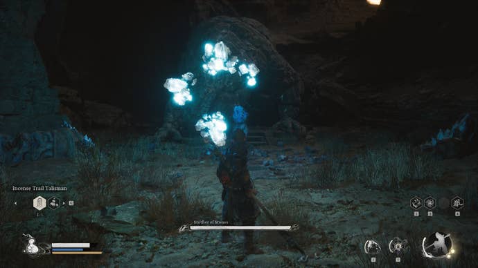 The player approaches the Mother of Stones in Black Myth Wukong