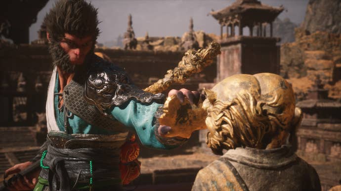 The player character uses a Tally at an altar in the Crouching Tiger Temple in Black Myth Wukong