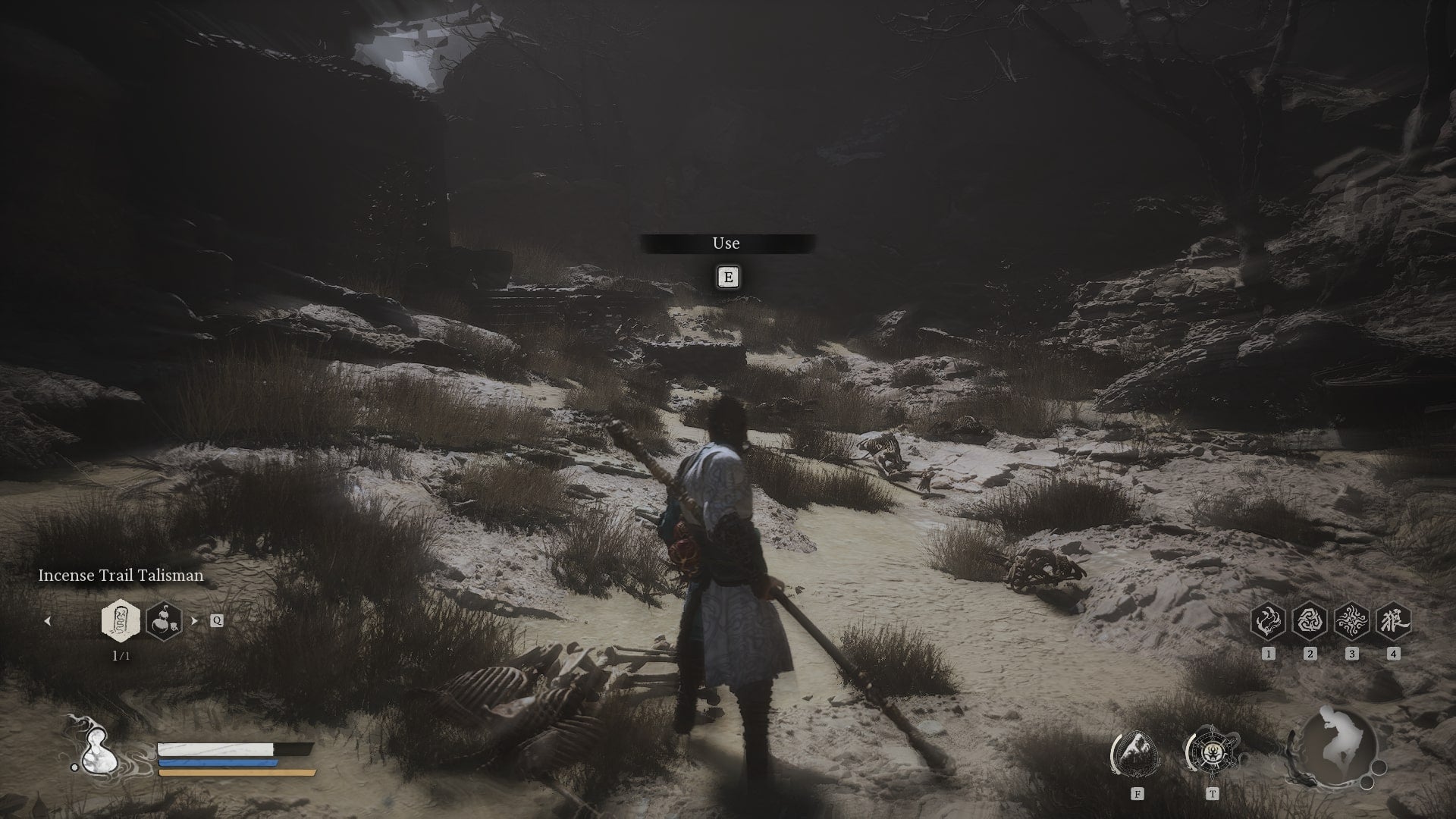 The player uses the Old Rattle Drum at a well in Sandgate Village in Black Myth Wukong - 7