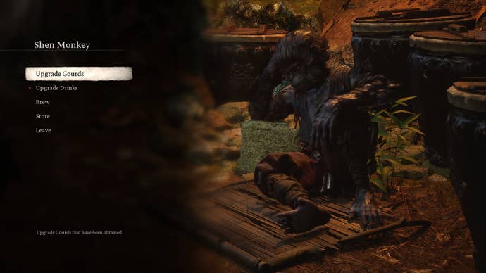 The player looks at the Shen Monkey's shop in Black Myth Wukong