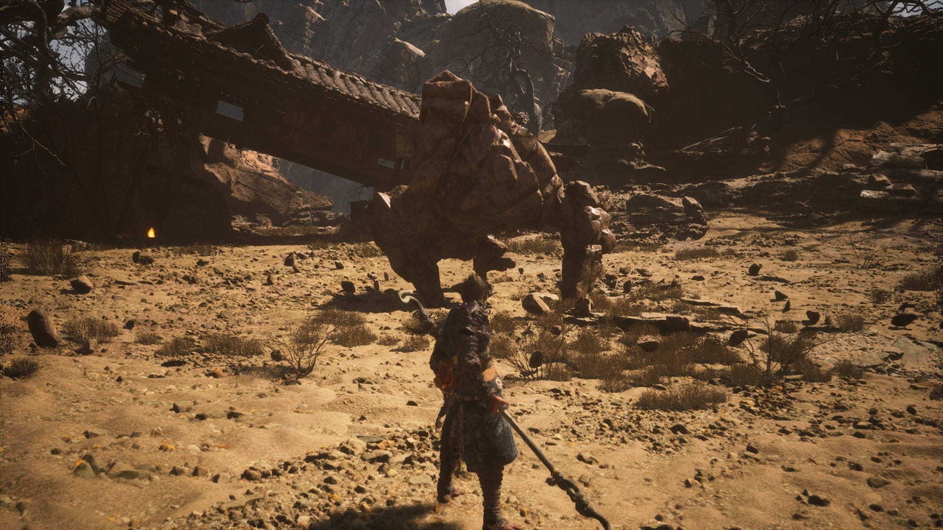 The player fights with the Stone Vanguard in Black Myth Wukong - 4