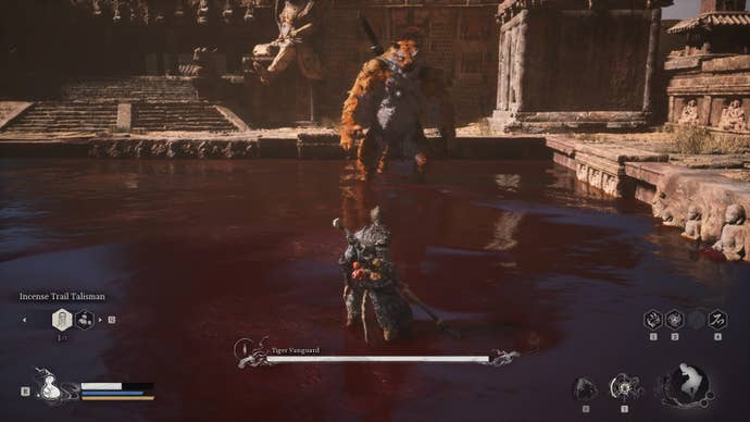 The player faces the Tiger Vanguard in Black Myth Wukong