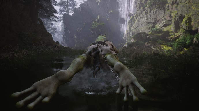 Wukong transforms into a frog in Black Myth Wukong.