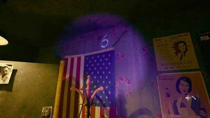 Backlight showing the number six above the american flag in Call of Duty Black Ops 6.
