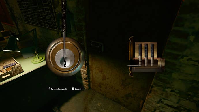 The player lockpicks the door of the safehouse’s holding room in Call of Duty: Black Ops 6