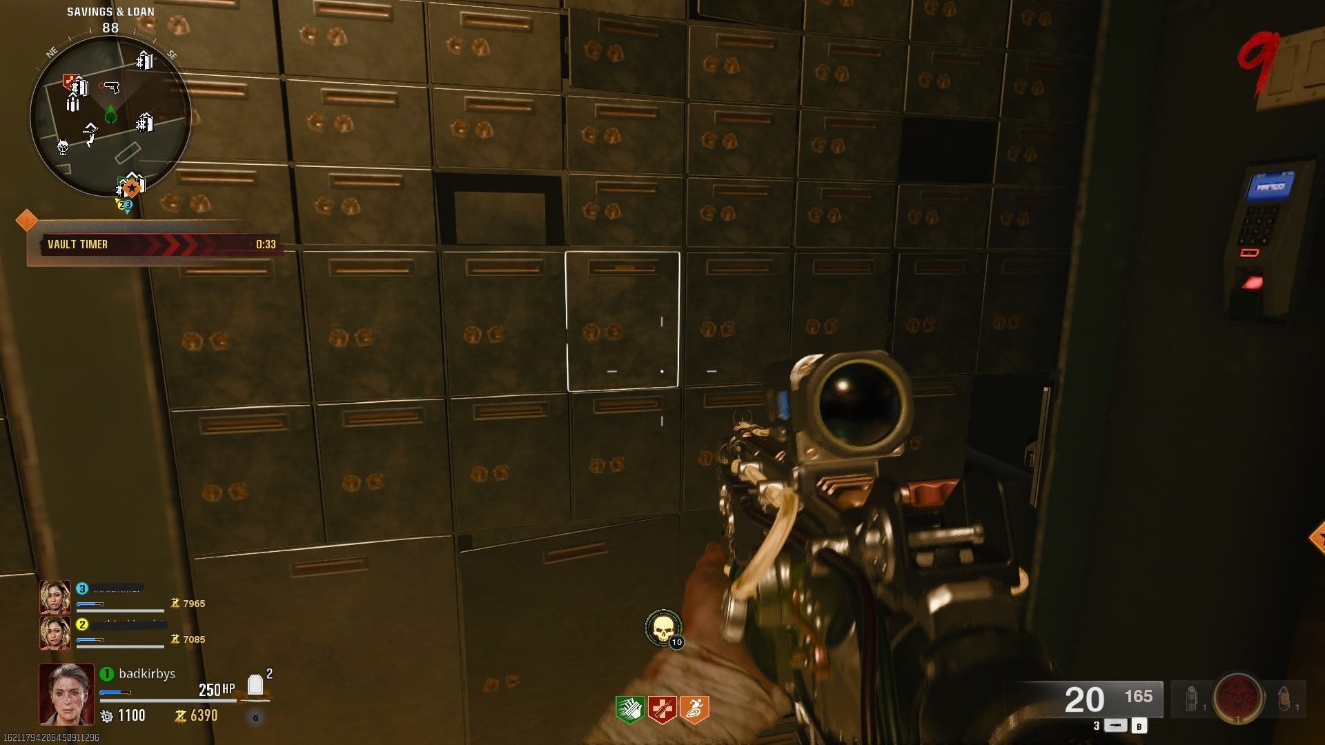 The player looks at various safe deposit boxes inside the Liberty Falls bank vault in Black Ops 6 - 7