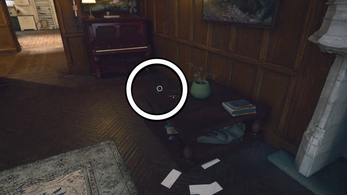 A white circle showing the backlight element sitting on a table in Call of Duty Black Ops 6.