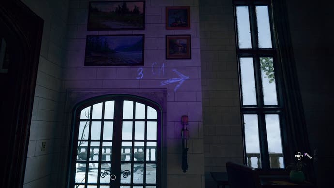 Writing on a wall displayed with a backlight in Call of Duty Black Ops 6.