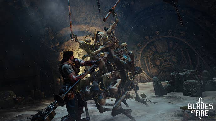 A human fighter battles a creature I can barely explain - it’s a mass and mess of twisted limbs.